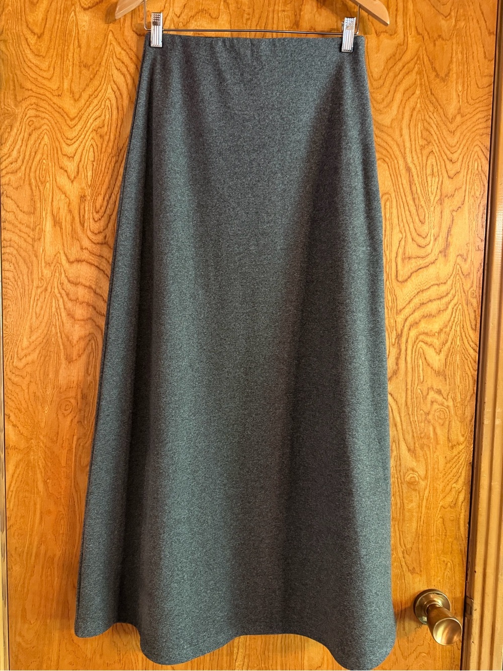 Commense Charcoal Gray Maxi A-Line Skirt